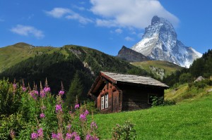 cabin-on-the-matterhorn-swiss-landscape by juanrubiano.com on Twisted Sifter
